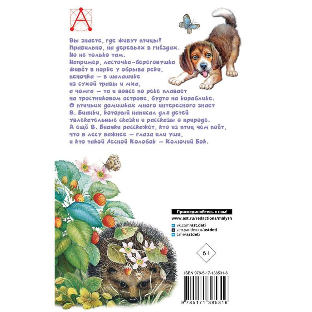 Книга "Детское чтение. Лесные домишки", Виталий Бианки