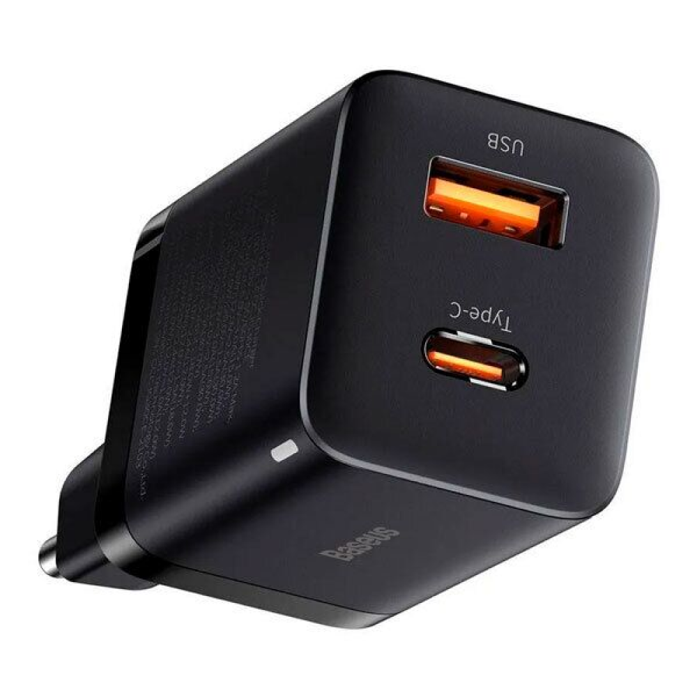 Сетевое зарядное устройство Baseus "CCSUPP-E01", Super Si Pro Quick Charger C+U 30W EU, черный 