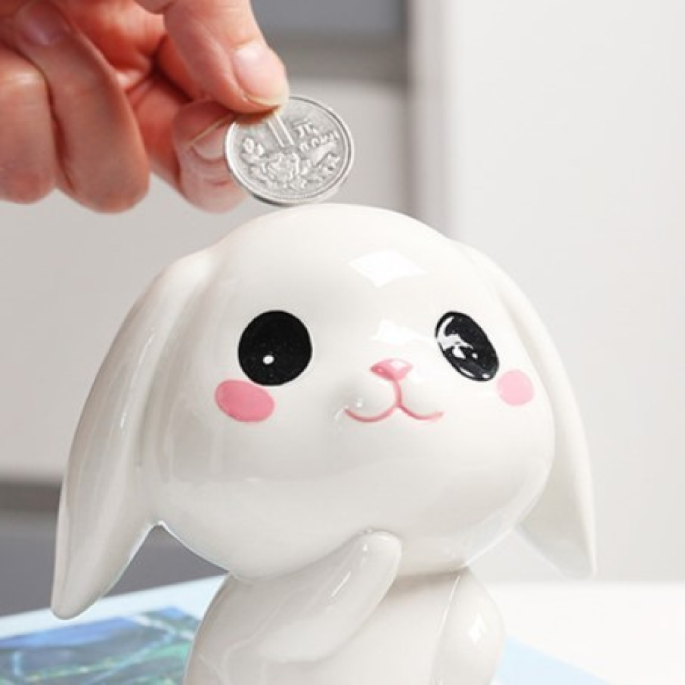 Копилка "Cute bunny", керамика, белый