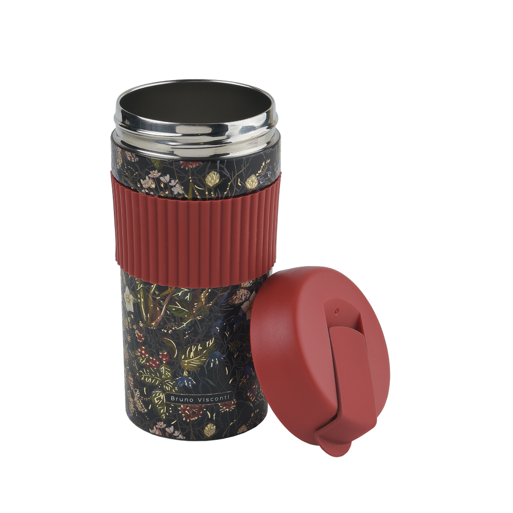 Кружка термическая "Flora. Лесные ягоды", металл, 500 мл, черный, красный - 5