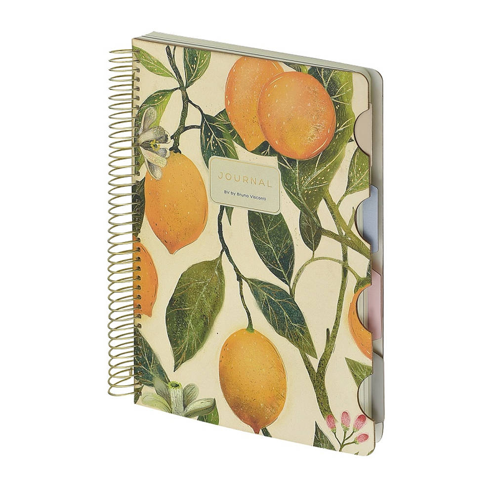 Книга записная "Flora. Paradise. Lemons" , В5, 120 листов, клетка, линейка, точка, белый, желтый
