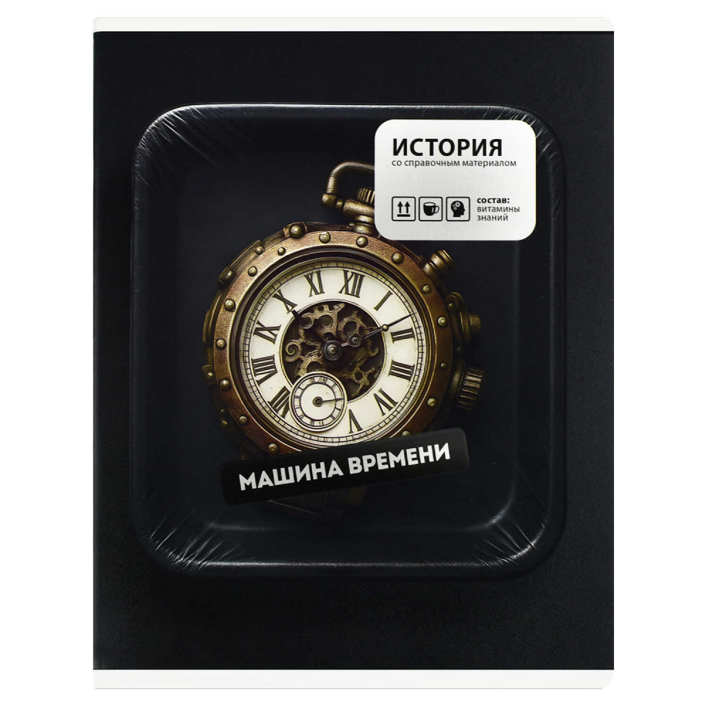 Тетрадь предметная "Машина времени. История", А5, 48 листов, клетка, черный