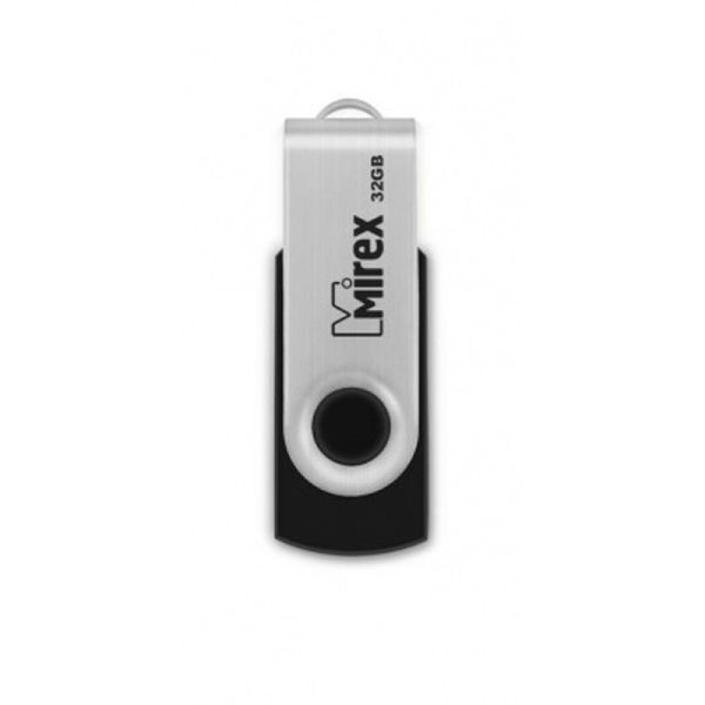 USB Flash накопитель 2.0 32 Gb SWIVEL BLACK, пластик, металл, Mirex