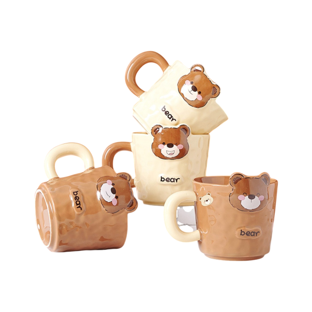 Кружка керамическая "Медвежонок", 400 мл, ассорти