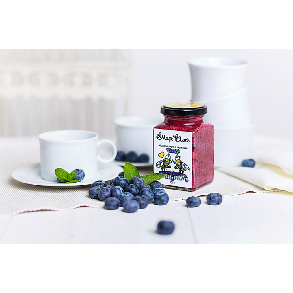 Медовый мусс "МарьЯжъ" с черникой, 300 гр 