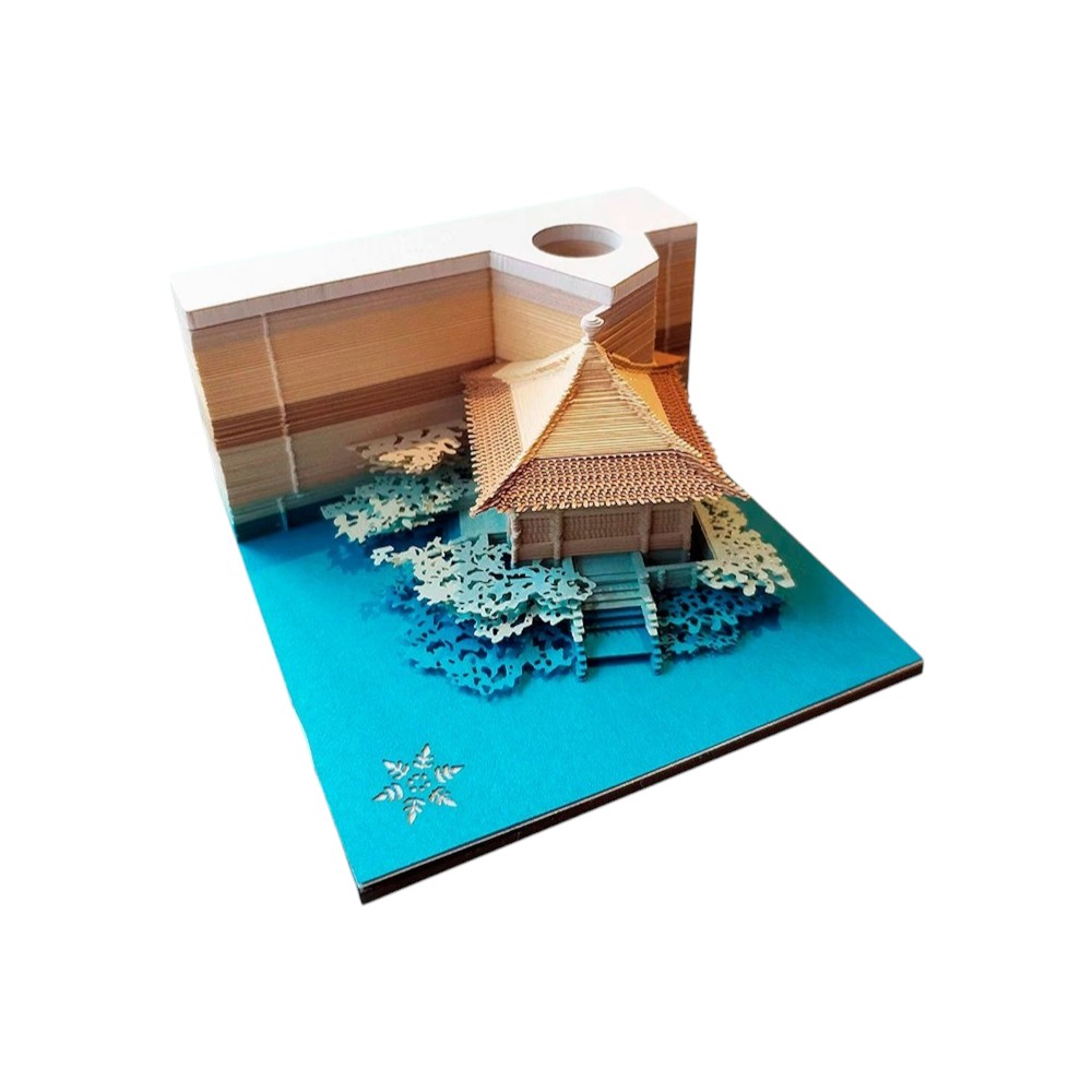 3D блок для заметок "Китайская беседка", 50х80 мм, 160 листов, подарочная упаковка
