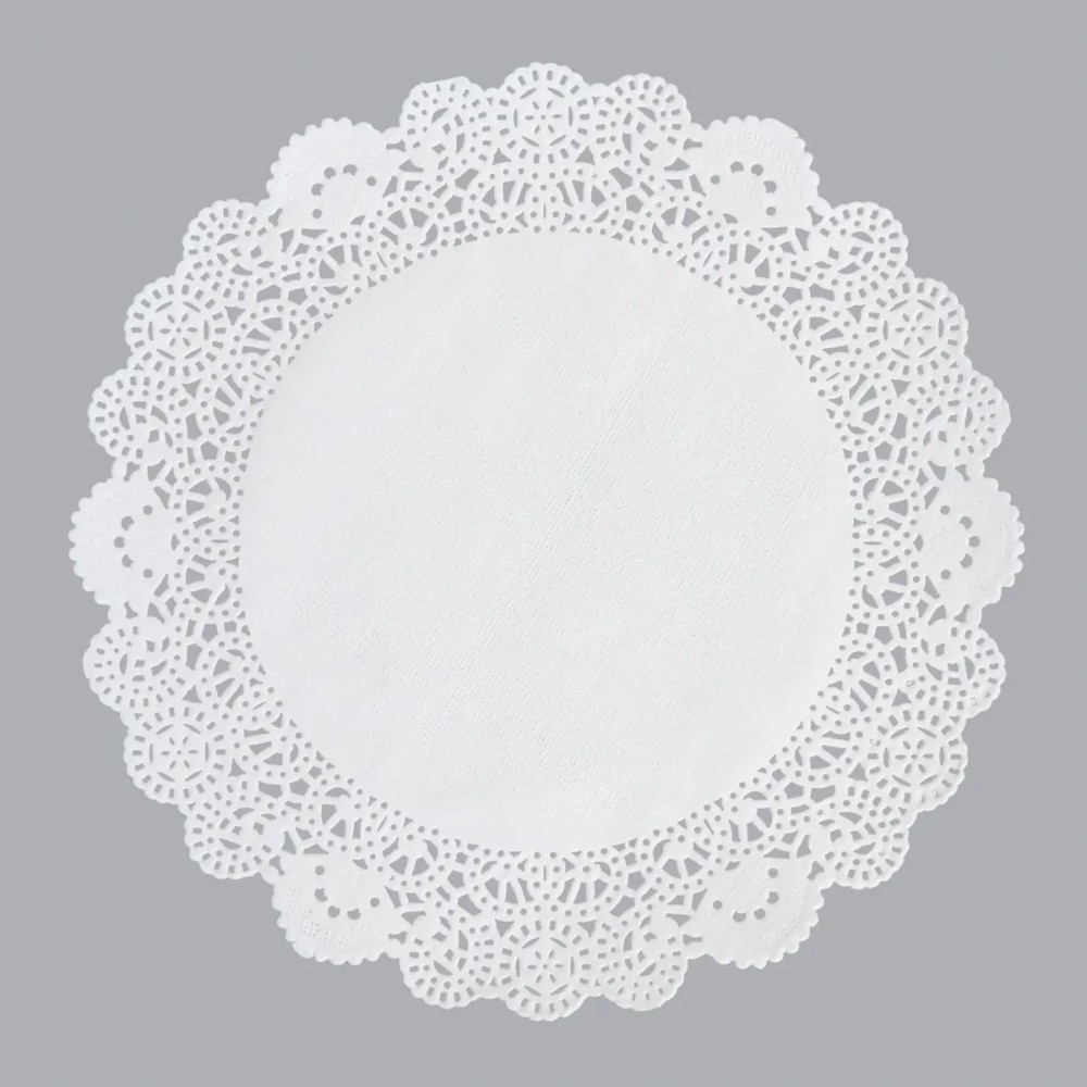 Салфетки бумажные ажурные AVIORA, d=16 см, белый, 250 шт