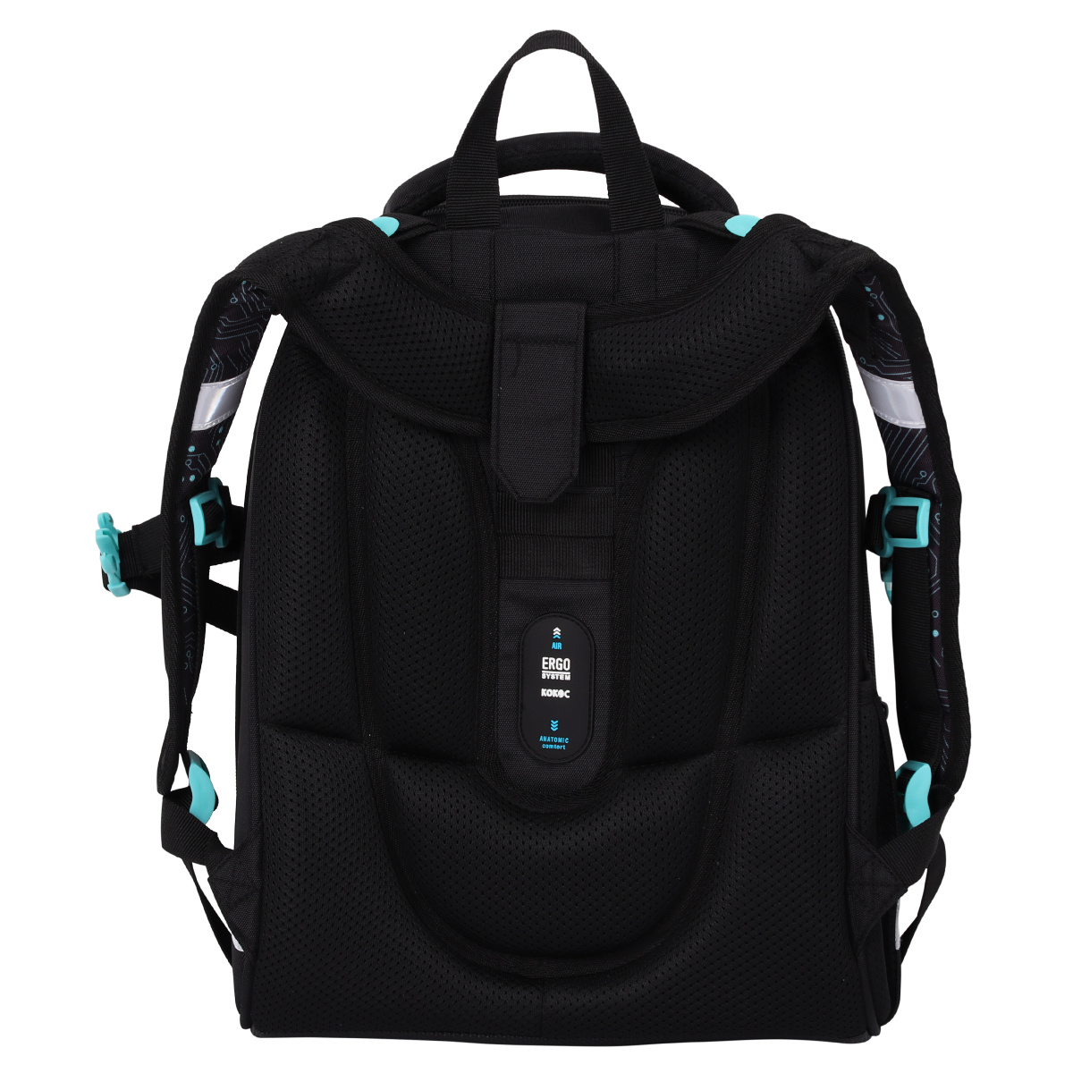 Рюкзак школьный "Ergo First. Микросхемы" черный, зеленый - 4