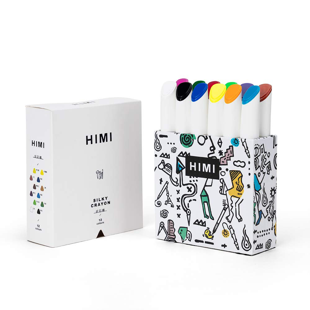 Мелки восковые "Himi Miya Silky Crayon", 12 цветов, ассорти