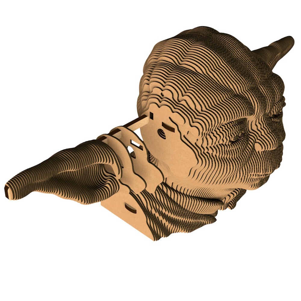 Пазл картонный 3D "Бюст Йода"