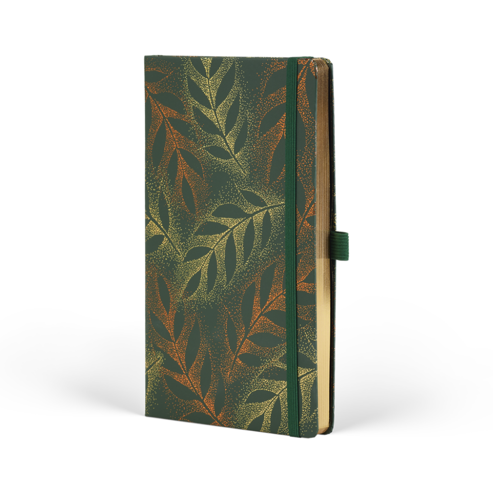 Блокнот "Foliage robinia", А5, 96 листов, линейка, на резинке, зеленый