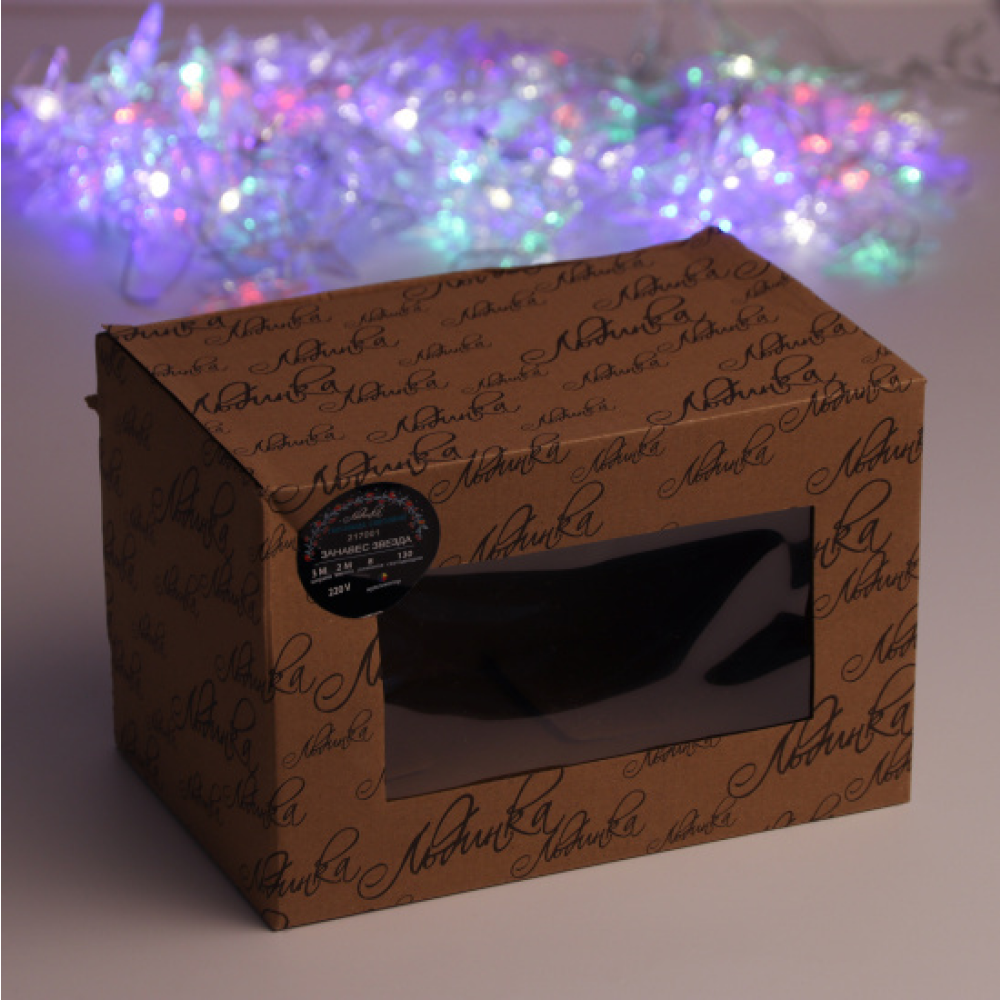 Гирлянда электрическая LED "Занавес. Звезда", мультиколор - 2