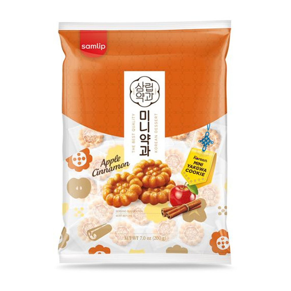 Печенье "Samlip Mini Yakgwa" со вкусом яблока с корицей, 200 г