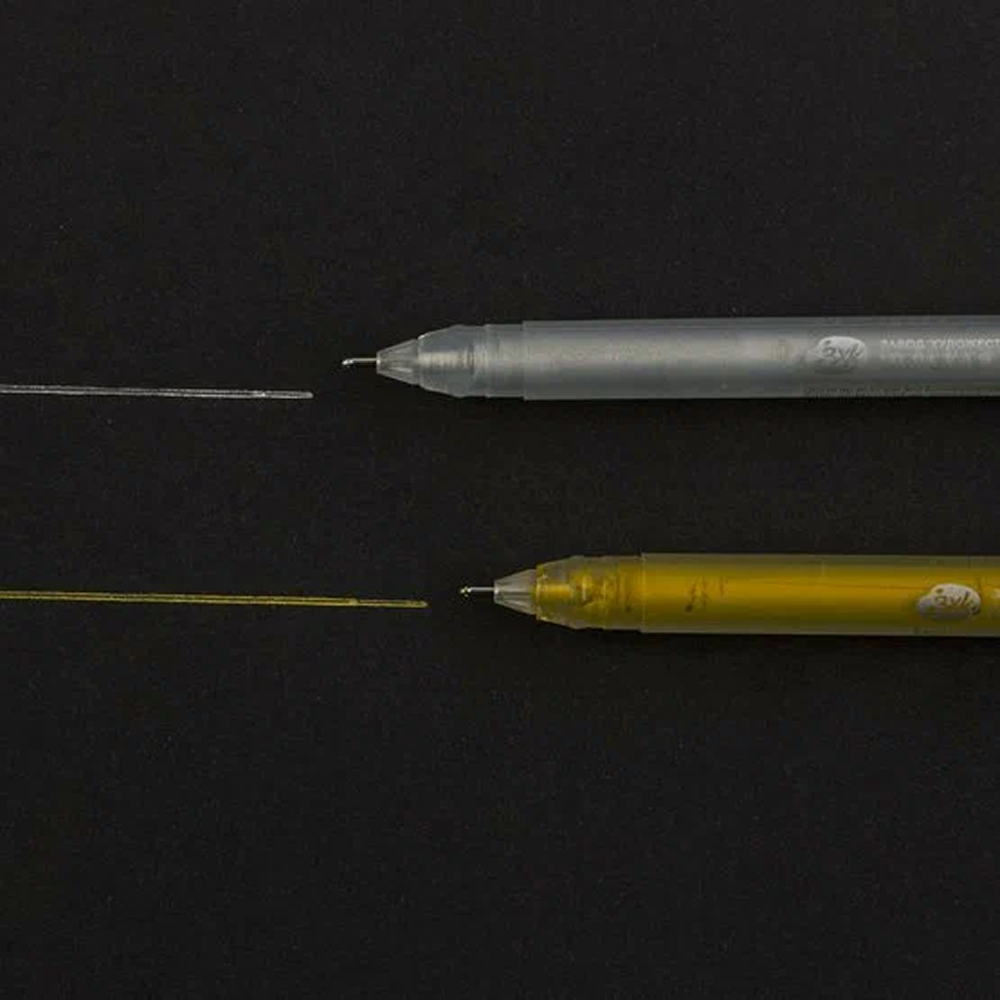 Ручка гелевая "Сонет", 0.5 мм, 2 шт., серебро, золото - 7