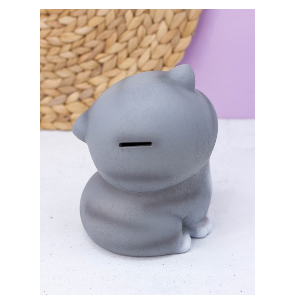 Копилка "Gray cat", серый, белый - 3