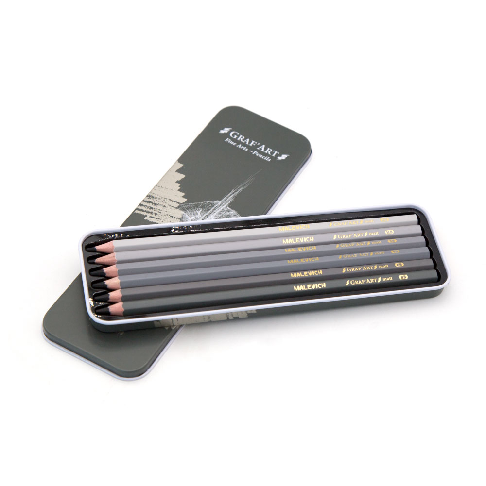 Карандаш графитный матовый "Малевичъ", набор 6 шт - 9