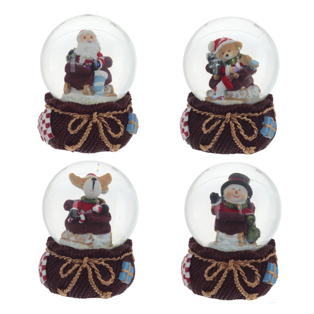 Фигурка "Дед Мороз, Мишка, Олень", 4.5x4.5x6 см, разноцветный 