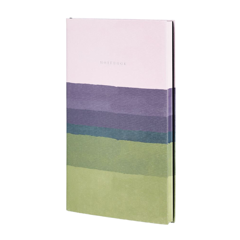 Блокнот "Stripes mauve", А5, 96 листов, линейка, розовый, зеленый, срез разноцветный - 3