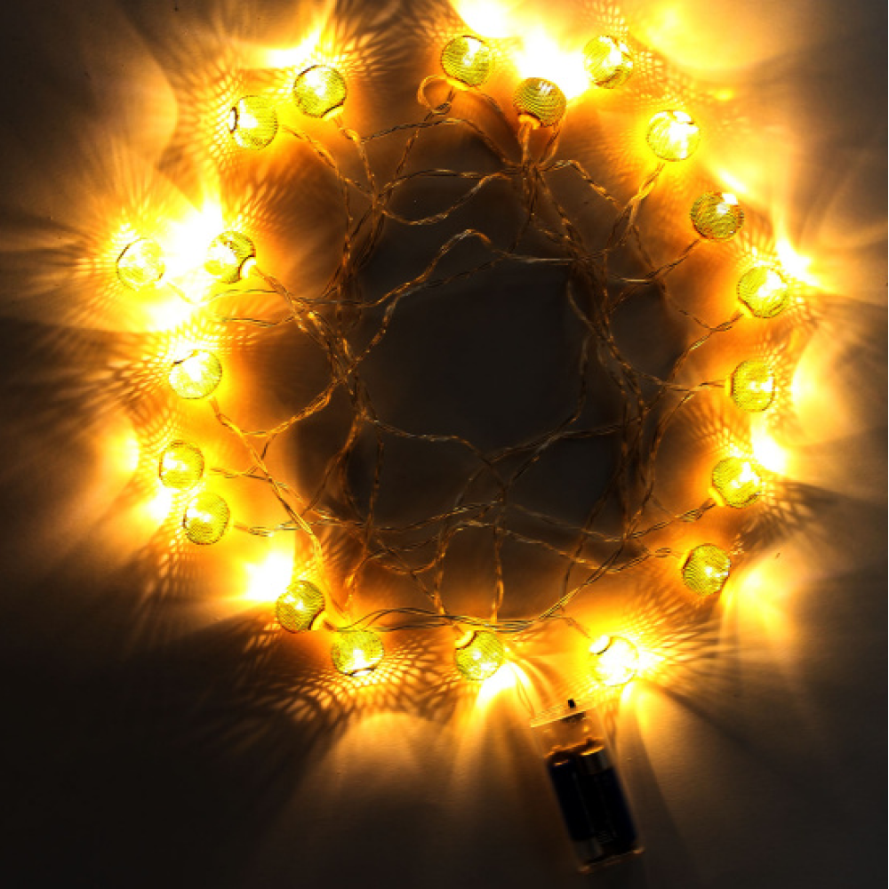 Гирлянда электрическая LED "Нить" с насадками "Ажурный шар 2", 5 м, тепло-белый - 4