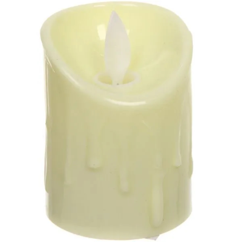 Свеча декоративная "Свеча - Капли воска", 50x70 мм, с подсветкой