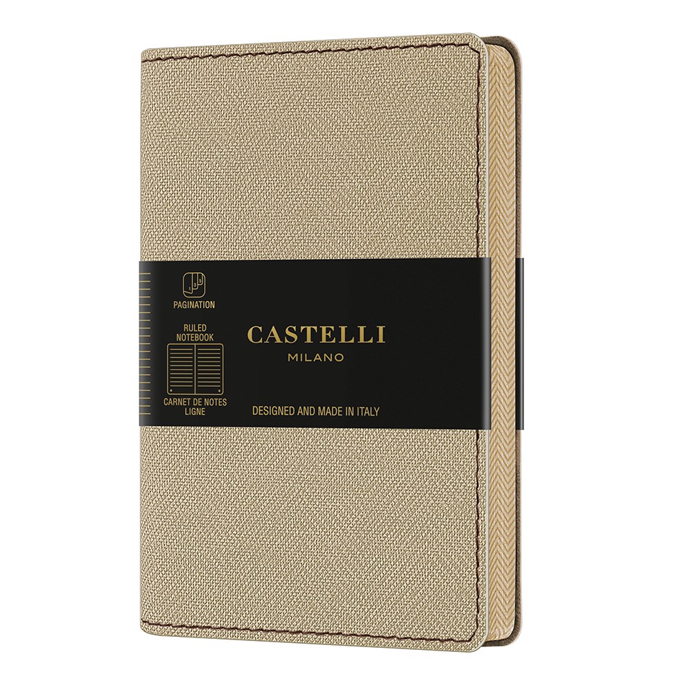 Блокнот Castelli Milano "Harris Desert Sand", A6, 96 листов, линованный, песочный