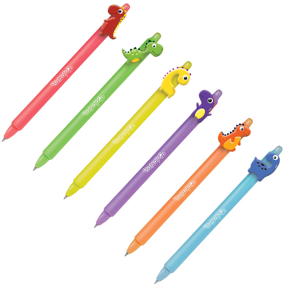 Ручка гелевая автоматическая "Dinosaurs пиши стирай", 0.5 мм, ассорти, стерж. синий