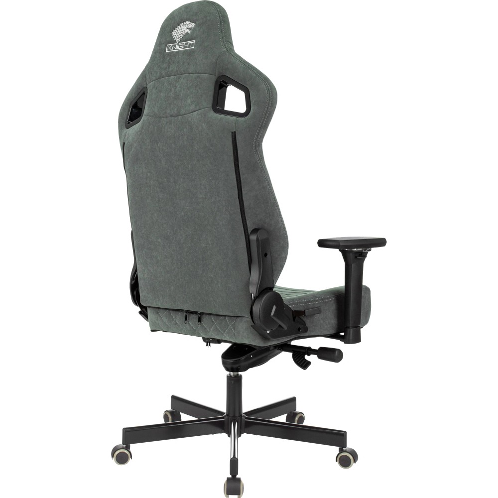 Кресло игровое Бюрократ Knight Hunter, искусственная замша, серый - 14