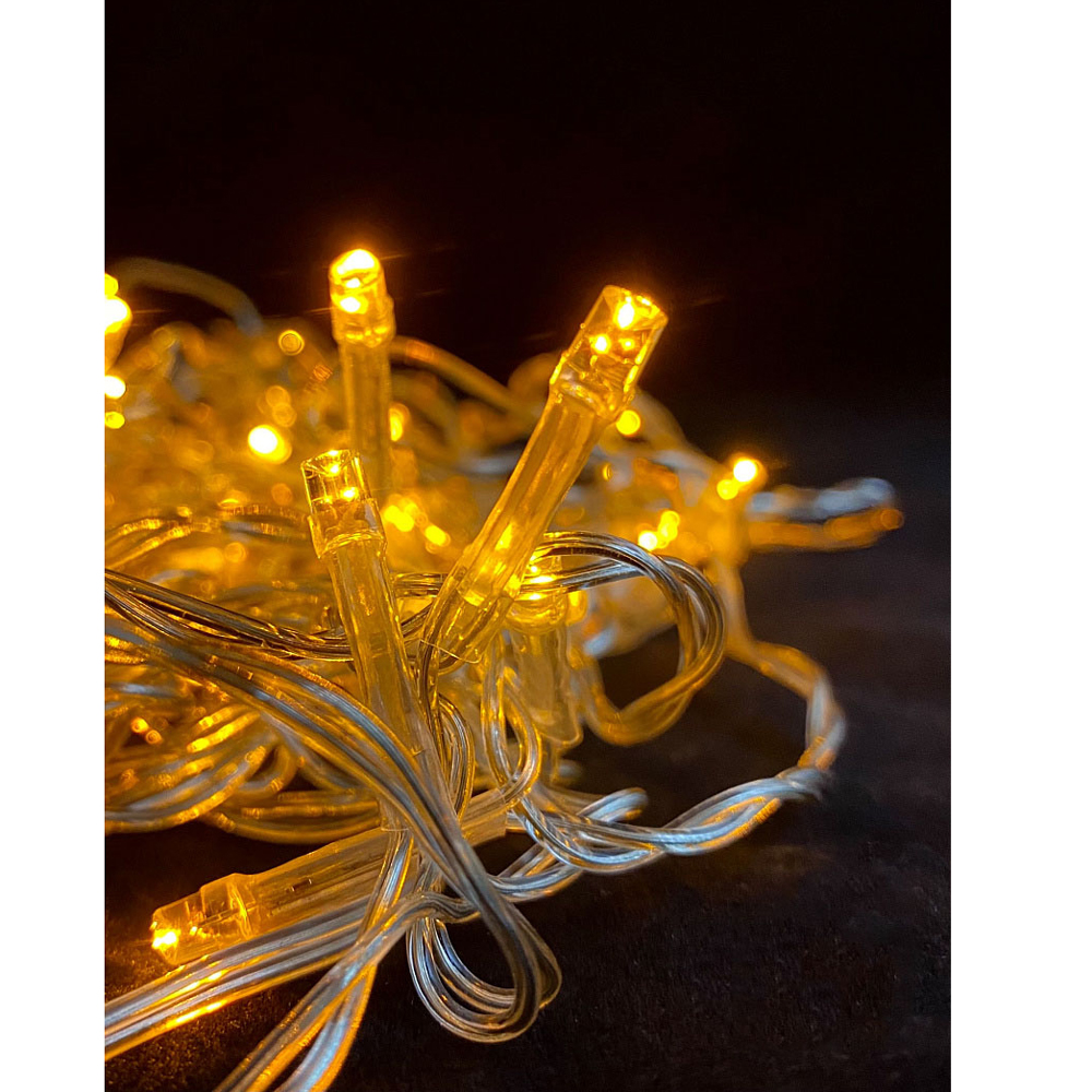 Гирлянда 160 LED "Занавес", 1.5x1.5 м, желтый