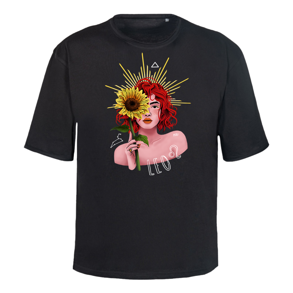 Футболка унисекс "Лев", черный, M-L