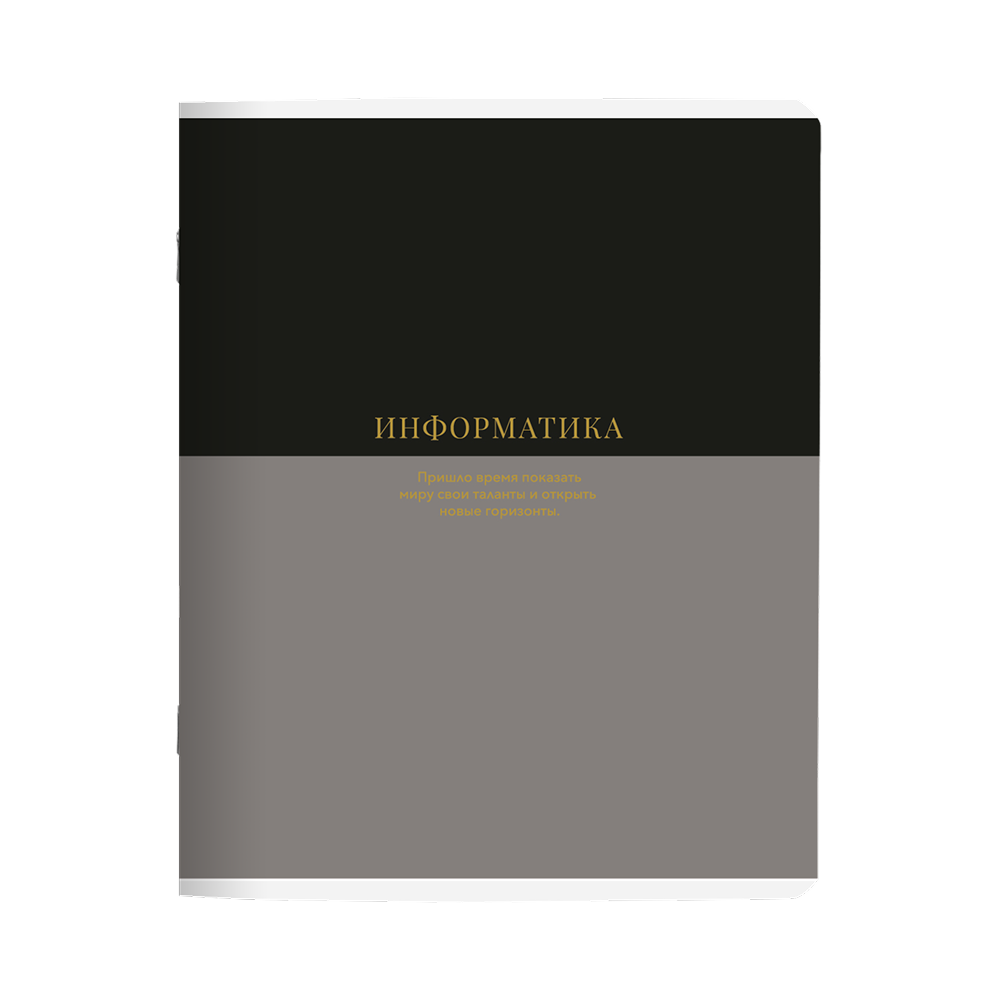 Тетрадь предметная "Believe информатика", А5, 48 листов, клетка, скоба сбоку, черный, серый