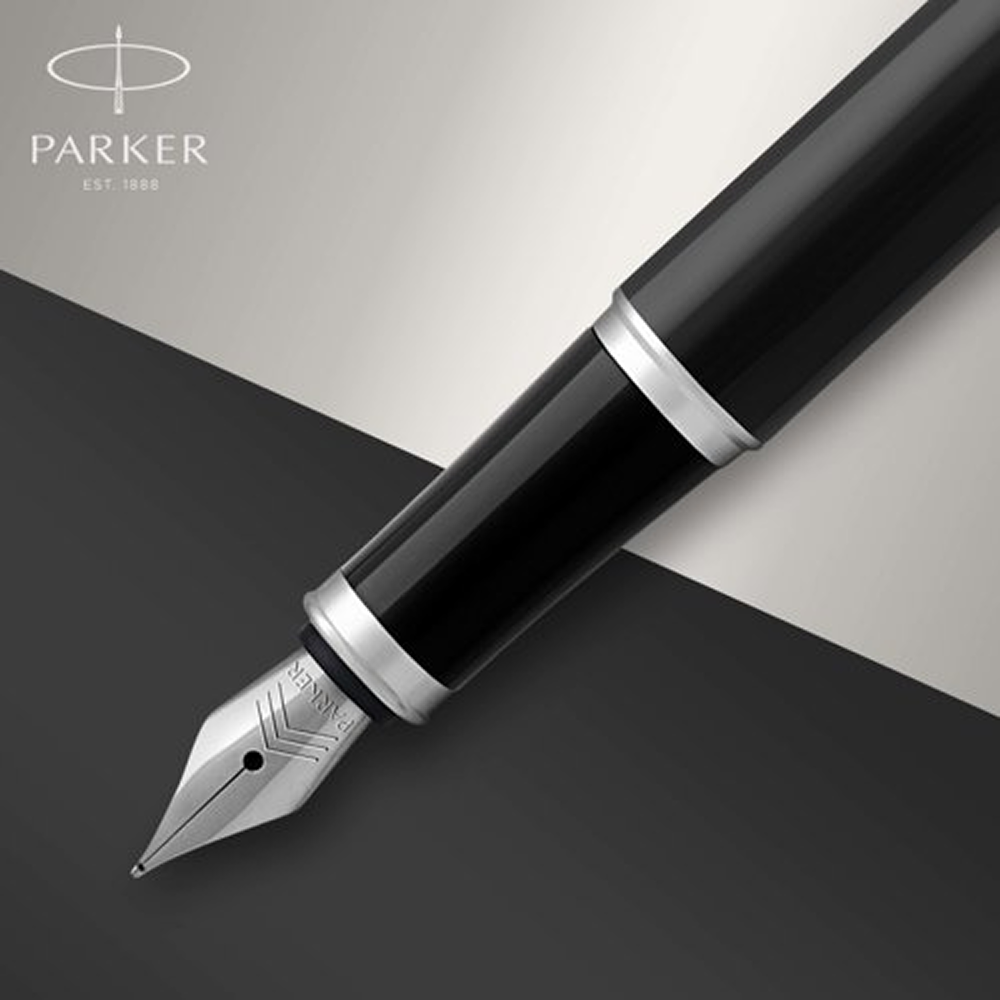 Ручка перьевая Parker "IM Black Lacquer CT", M, металлическая, подарочная упаковка, черный, патрон черный - 8