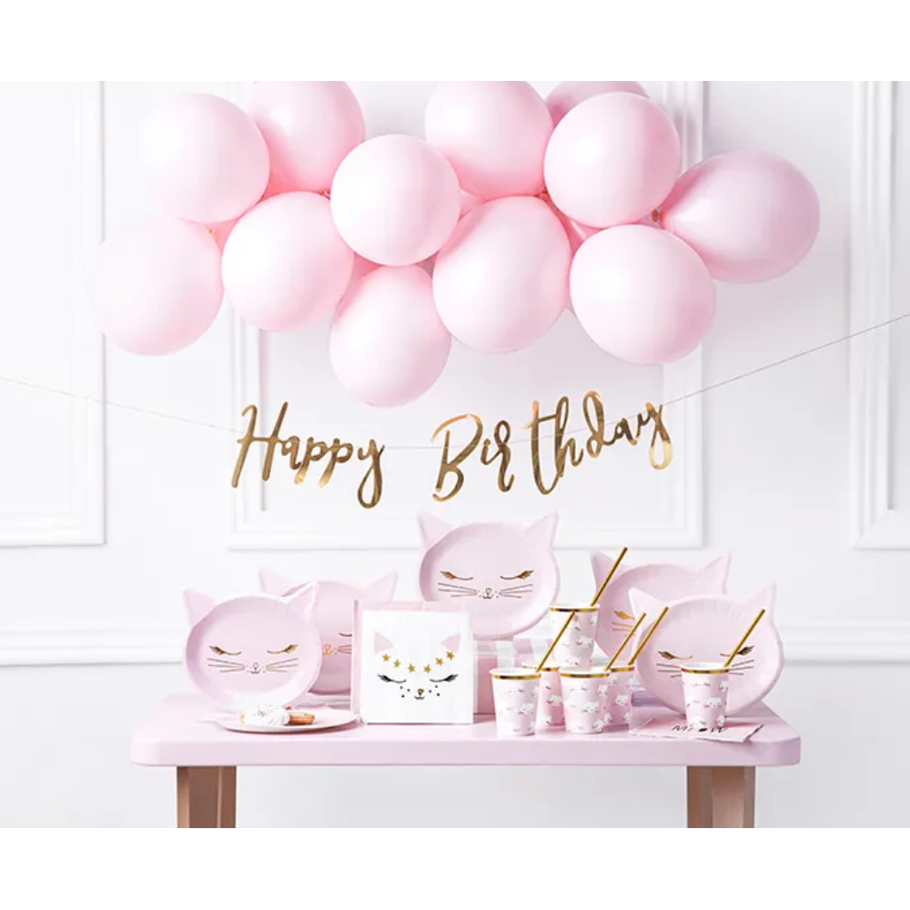 Гирлянда бумажная "С днем рождения" 16,5*62 см, розовое золото - 3