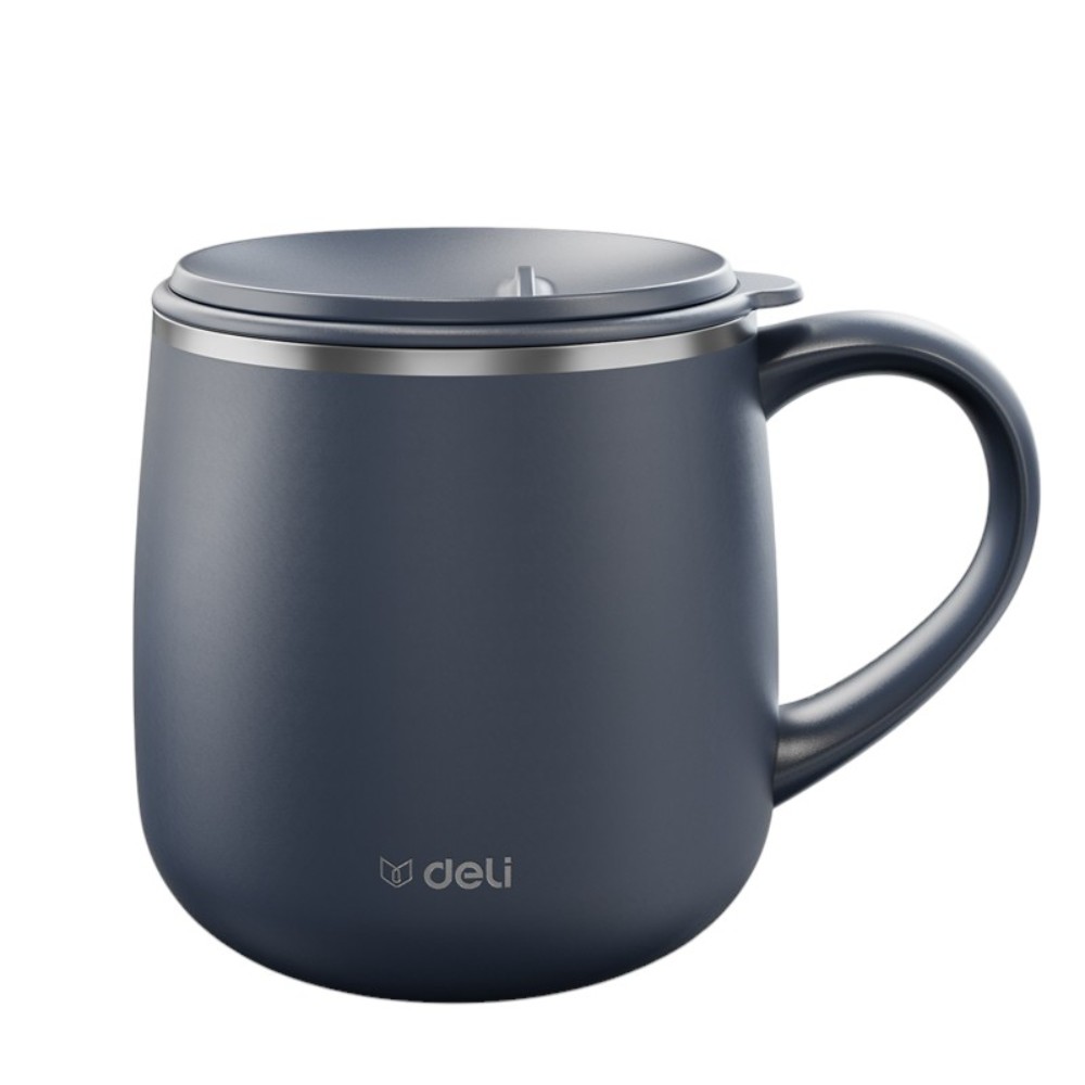 Кружка термическая "Deli", 380 мл., металл, глубокий синий