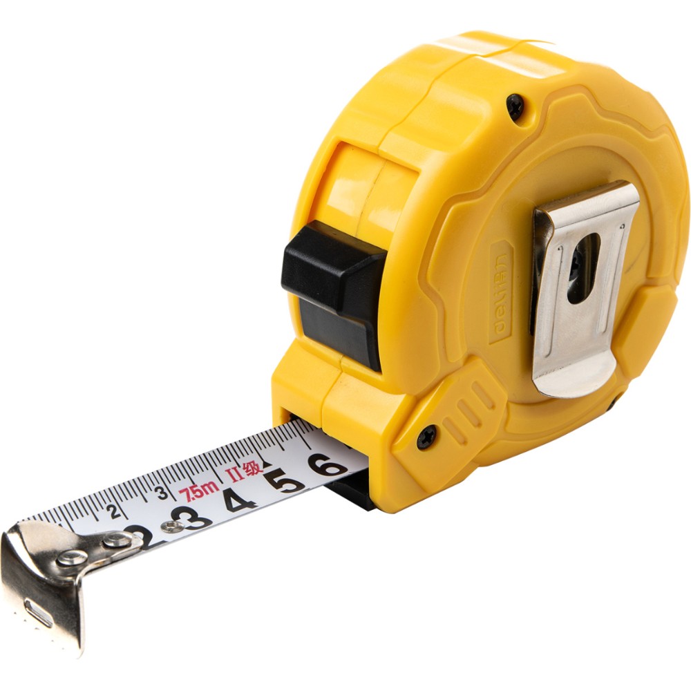 Рулетка Deli YS EDL9075B, 7.5 м х 25 мм, желтый - 4