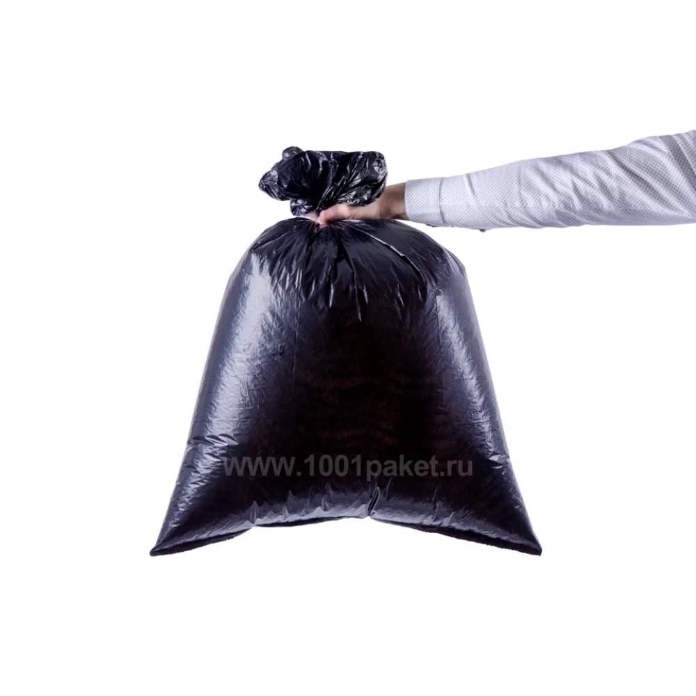 Мешки для мусора Ромашка Стандарт, 120 л, ПВД, 27 мкм, 68х105 см, 10 шт/рулон, черный