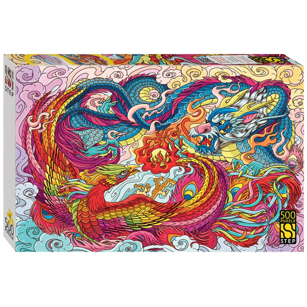 Пазл "Дракон и феникс"