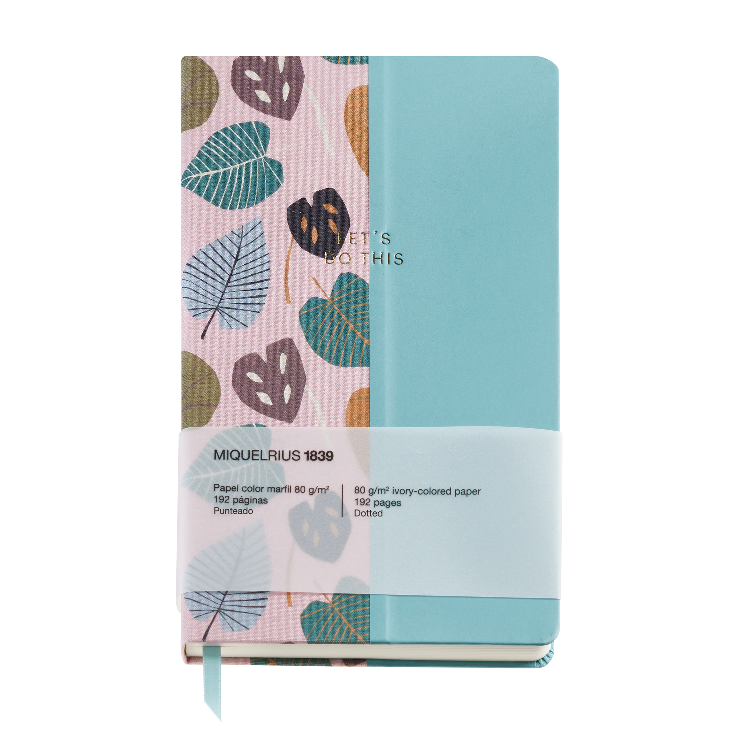 Блокнот Miquelrius "Autumn Leaves Pink-Blue", А5, 96 листов, в точку, розовый, голубой