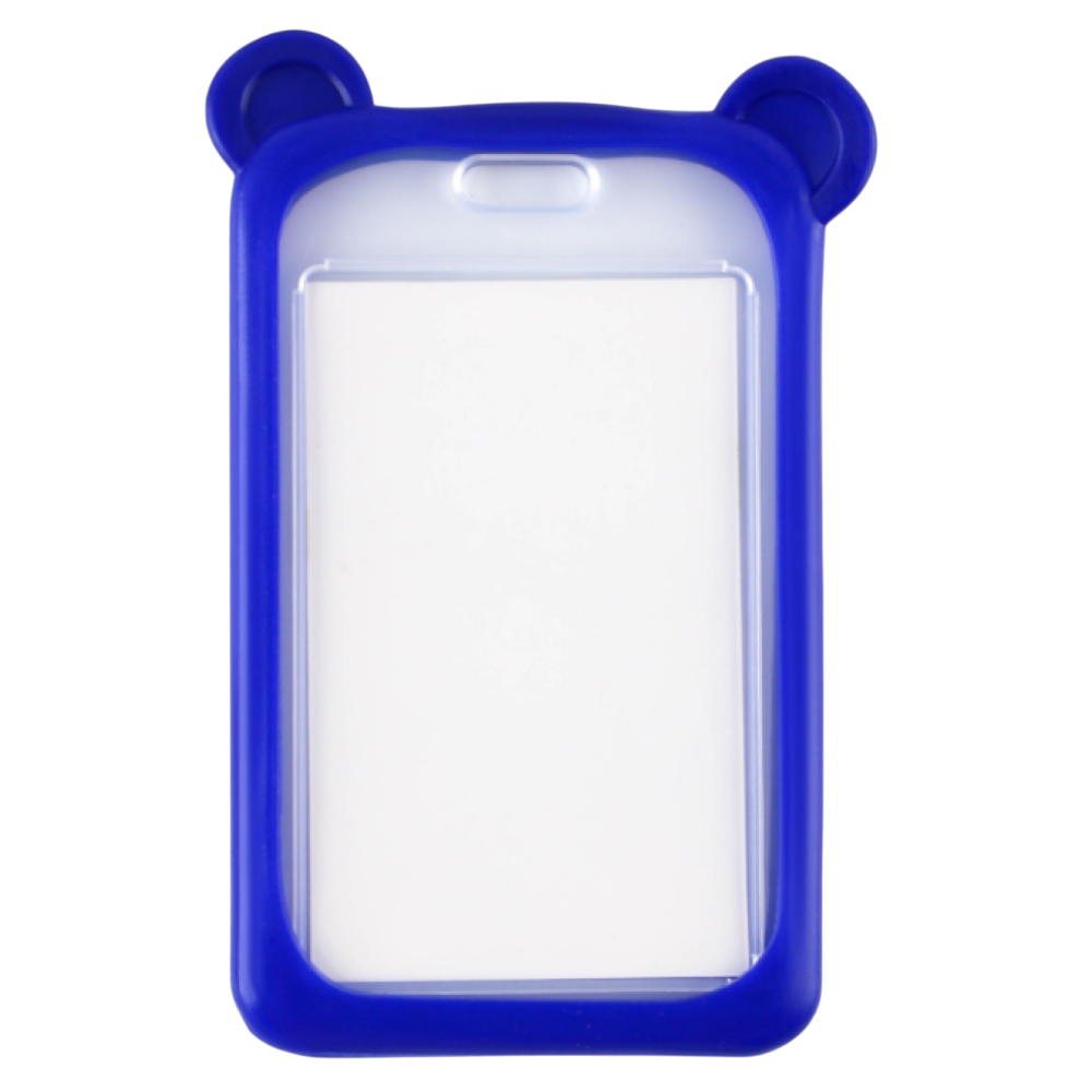Чехол для бейджа "Мишка", синий