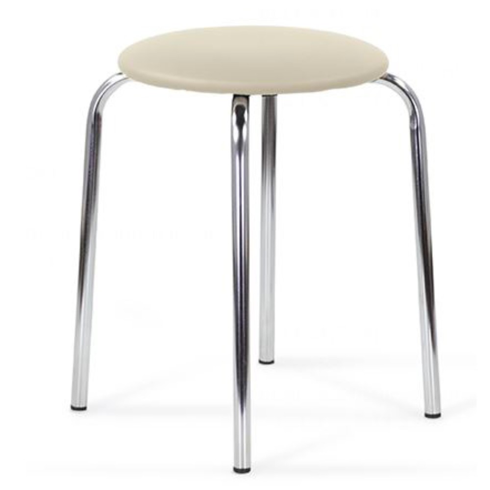 Табурет "Chico", хром, кожзам, бежевый