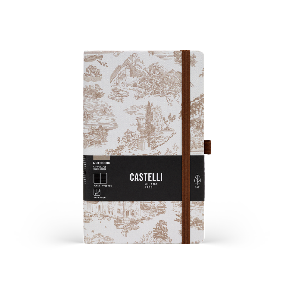 Блокнот "Landscapes walnut", А5, 96 листов, на резинке, коричневый