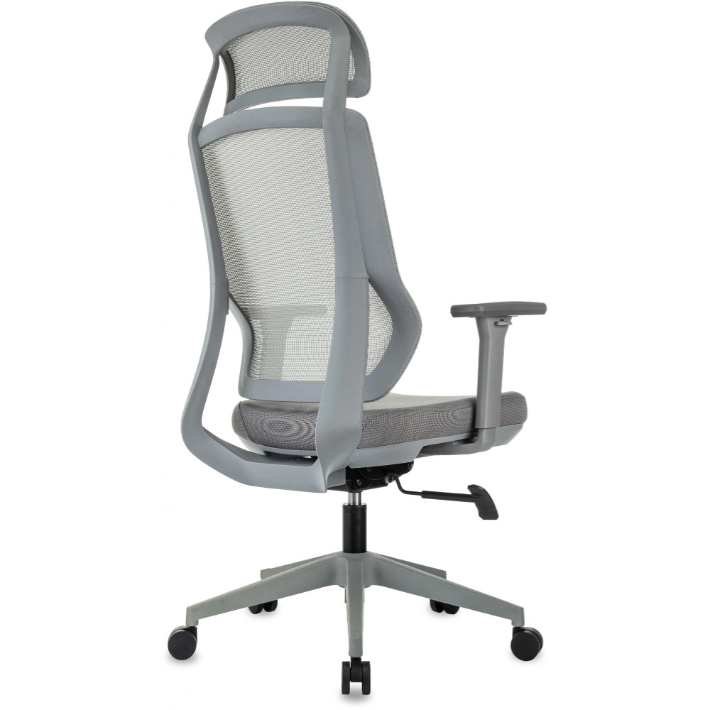 Кресло для руководителя Бюрократ MC-G411N-H сетка, ткань, серый, крестов. пластик, с подголов. - 5