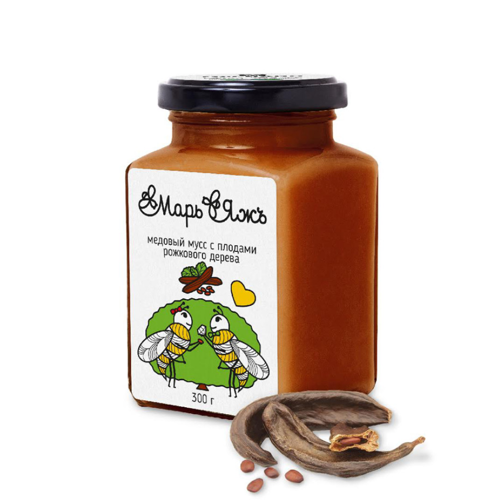 Медовый мусс "МарьЯжъ" с плодами рожкового дерева, 300 гр