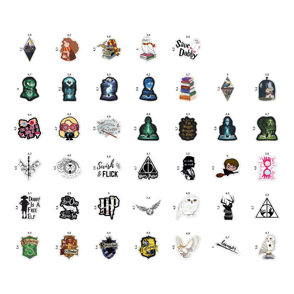 Набор наклеек виниловых "Гарри Поттер", А6, 9 листов, 40 шт. - 2