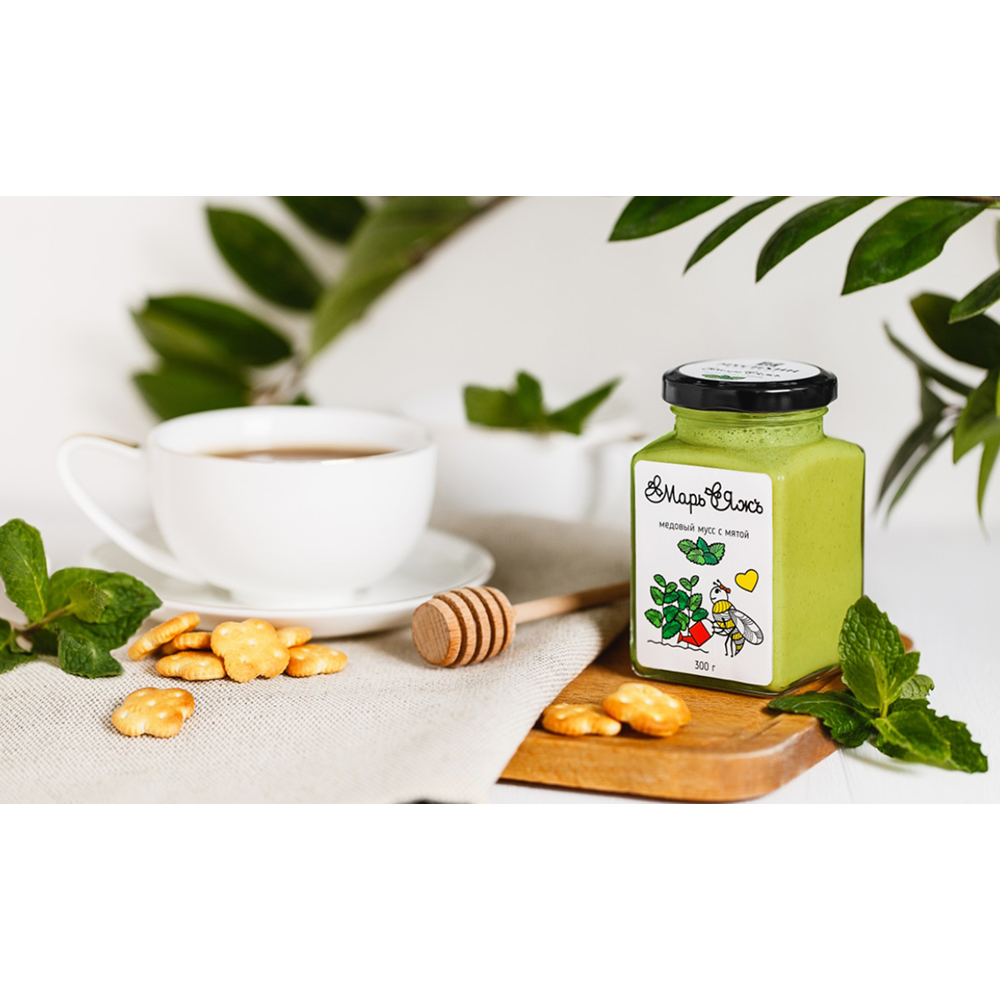 Медовый мусс "МарьЯжъ" с мятой, 300 гр 