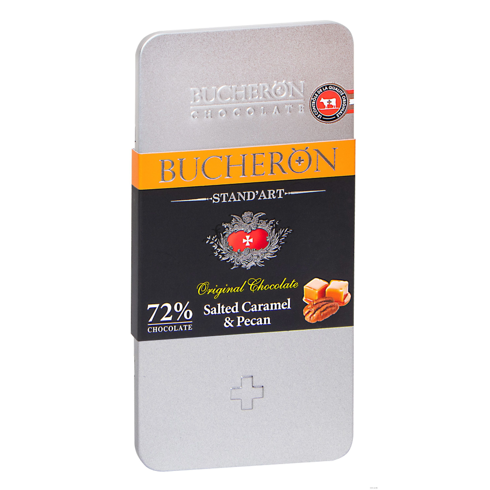 Шоколад горький "Bucheron", 100 гр., с соленой карамелью и пеканом