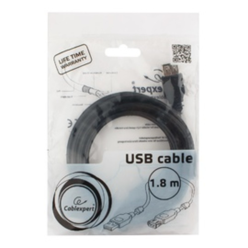 Кабель-удлинитель Cablexpert CCF2-USB2-AMAF-6 USB2.0 AM/AF, 1.8м, черный - 3
