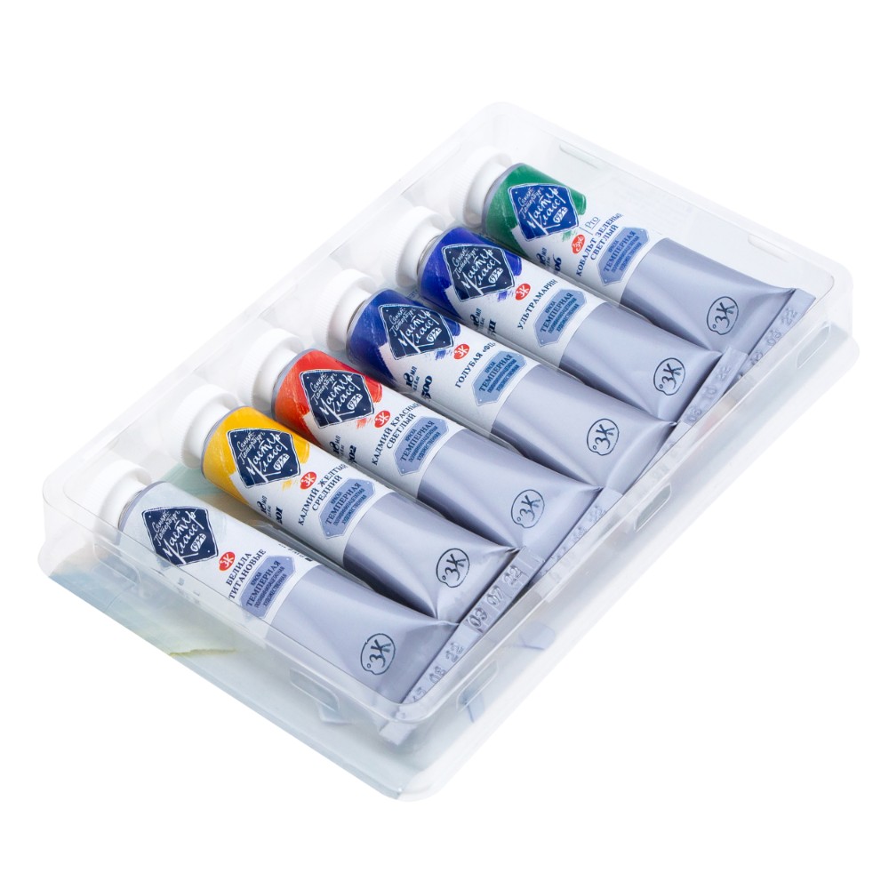 Краски темперные "Мастер Класс базовые цвета", набор 6 цветов, тубы - 4