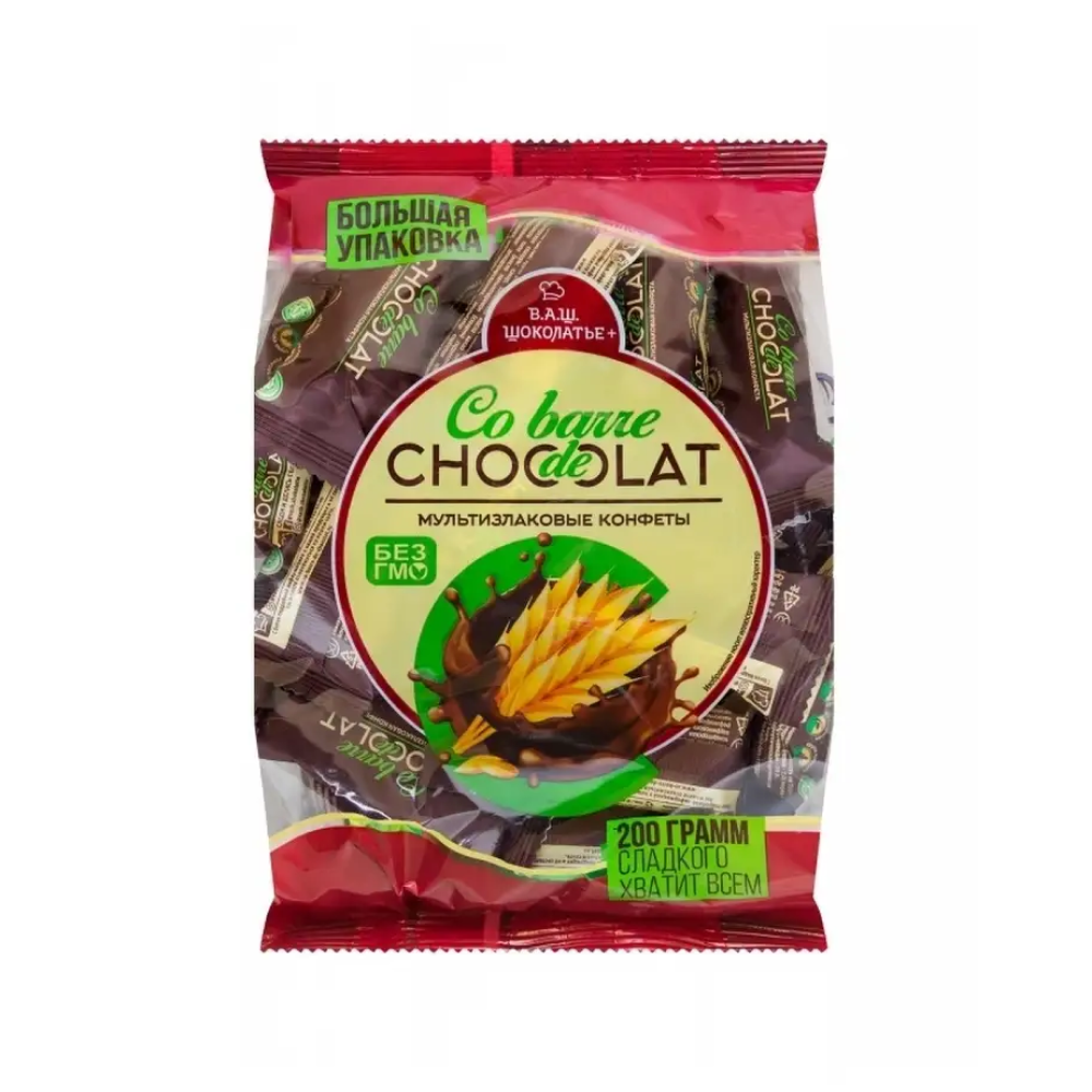 Конфеты "Co barre de CHOCOLAT" с темной глазурью, 150 гр, мультизлаковые