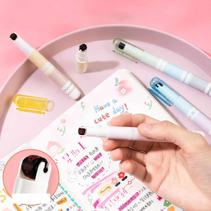 Маркер текстовый Deli TB341 с роликовым штампом, ассорти - 4