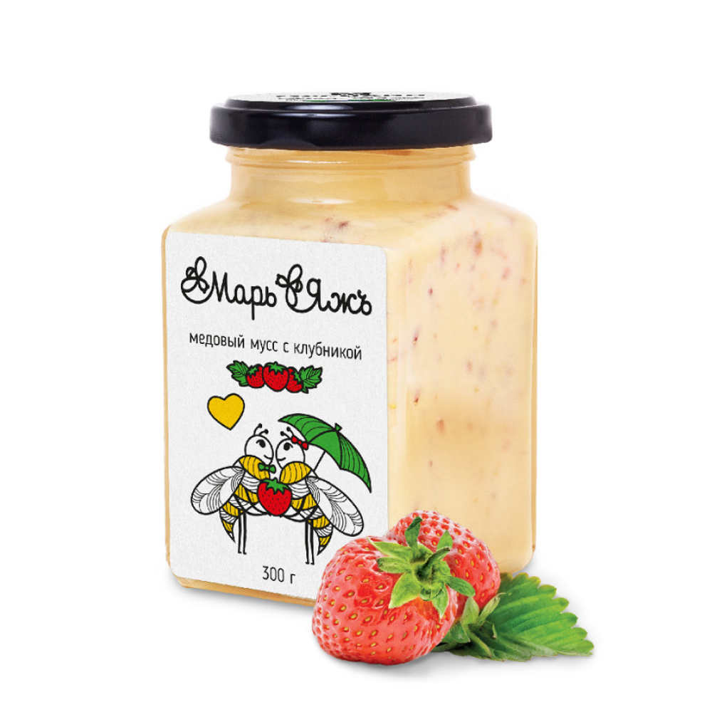 Медовый мусс "МарьЯжъ" с клубникой, 300 гр 